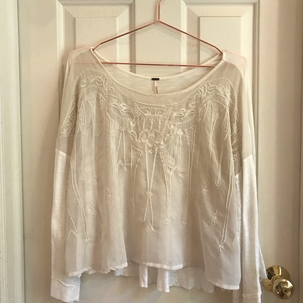 White Lace Detail Swing Top